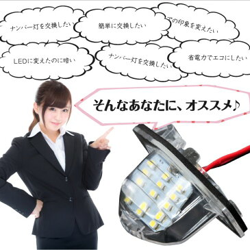 ライセンスランプ LED ナンバー灯 ステップワゴン RK1 RK2 30SMD 高輝度 2個 クールホワイト 白 (送料無料)