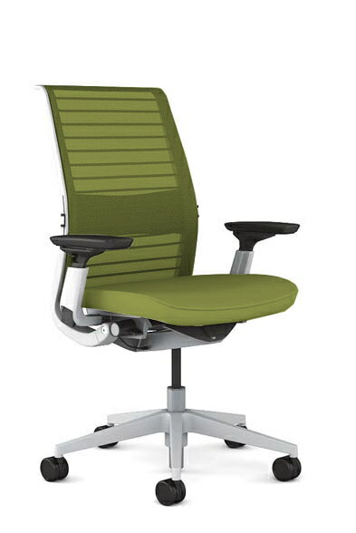 Steelcase THINK フレーム色:ホワイト 465A300SAM 背:3Dニット/座:クロス張り 可動アームレスト 可動ランバーサポート スチールケース シンク シーガルフレーム アジャスダブルアーム付 【早期納品可能商品】 [2]
