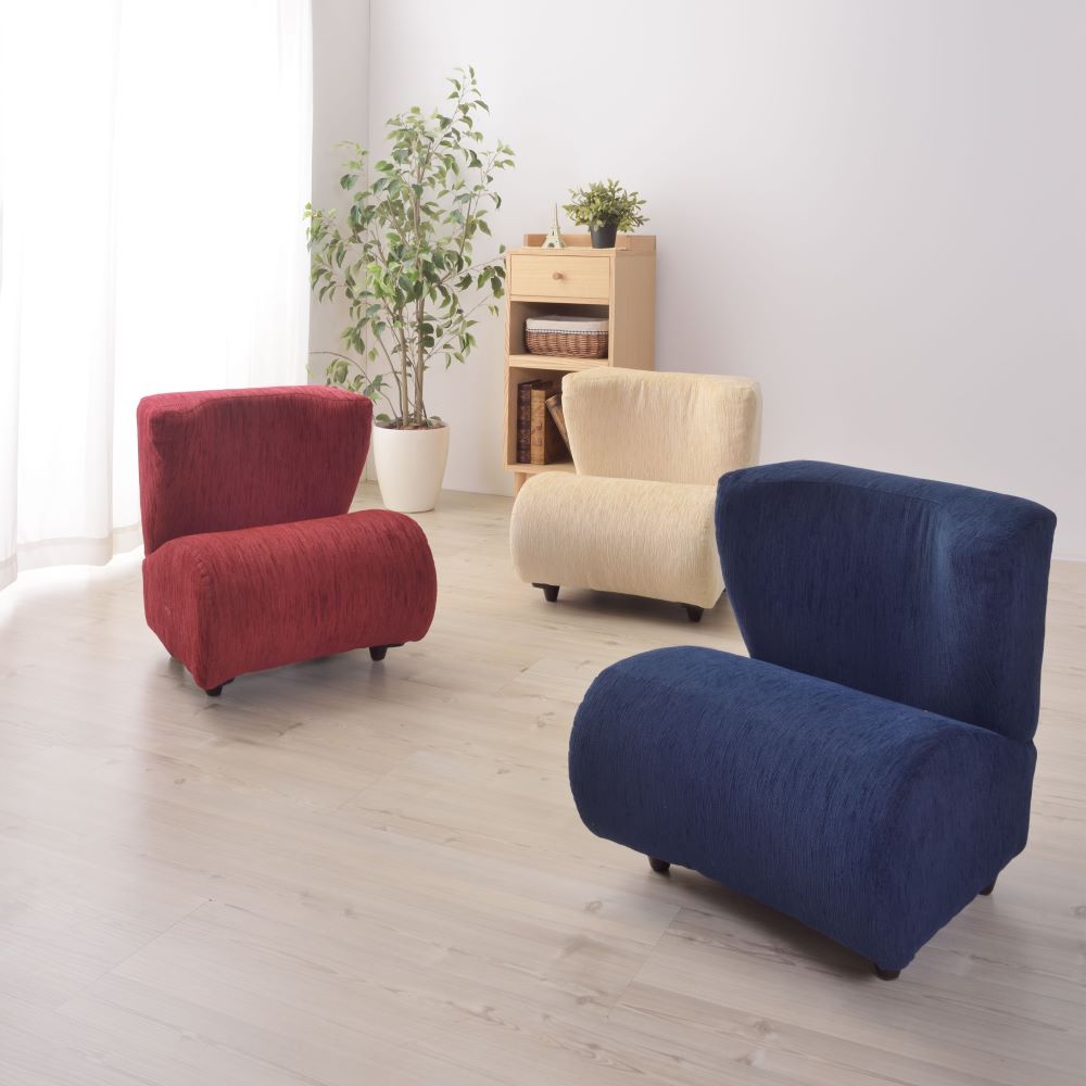 ポータブルチェア 東谷 NS-611 もち手が付いて運びやすい コンパクトなサイズ 座るだけで背筋が伸び、猫背にならない リビング アイボリー レッド ネイビー