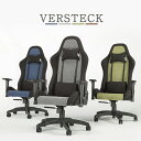 中央可鍛工業 VERSTEC ゲーミングチェア ヴァーステック AGC-320F 4色 リクライニング ランバーサポート ヘッドレスト クッション付 アジャスタブルアーム