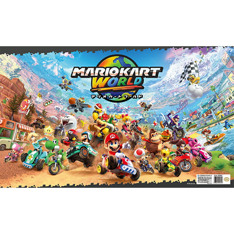 新作 マリオカートワールド柄 デスクマット 【巻かずに発送。すぐに使える】 マリオカートワールド DM-..
