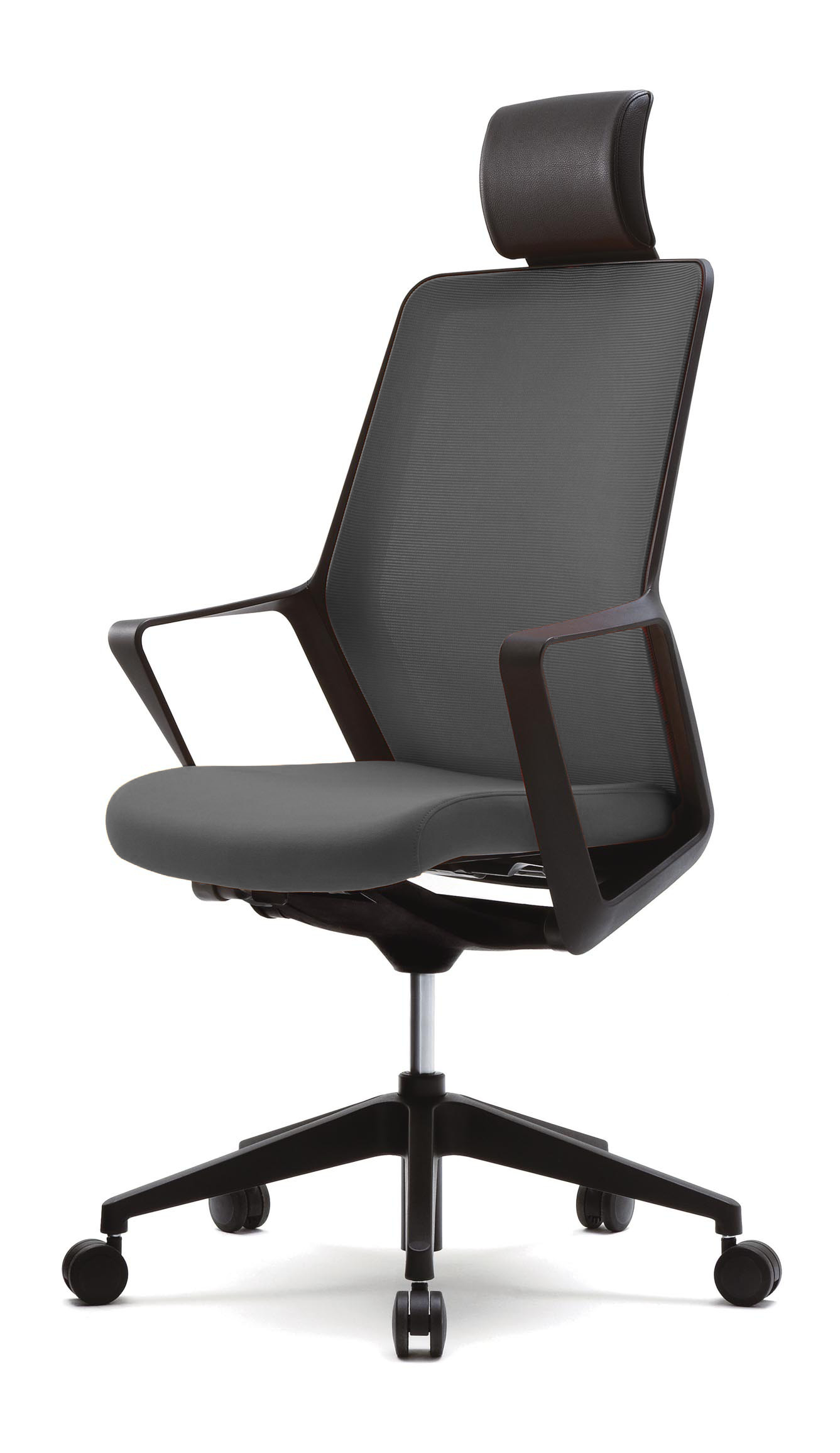 ミーティングチェア くろがね FLチェア FL210/HD ハイバック/ヘッドレスト付き 来客用 応接室 椅子 多目的チェア メッシュチェア キャスター付 【受注生産品】