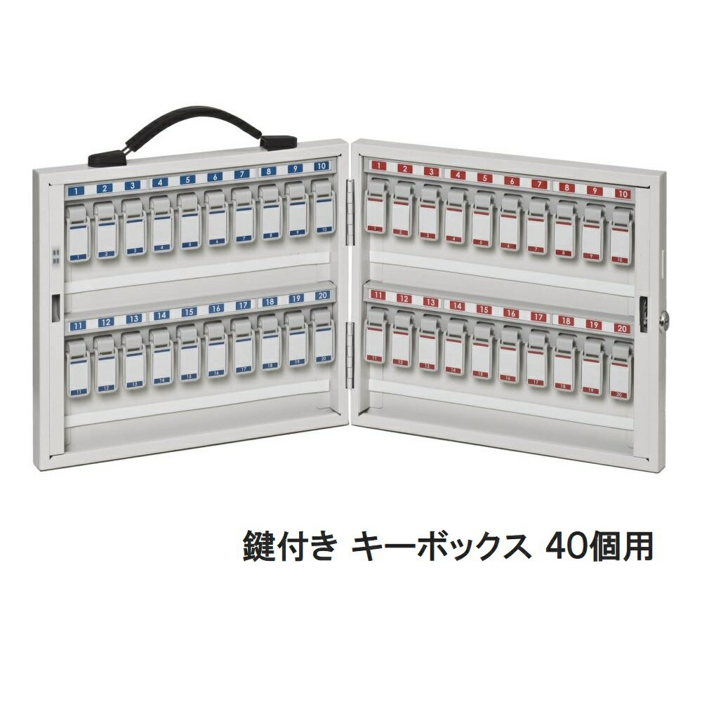 『業務用』鍵付き キーボックス 40個用 持ち運び用 シリンダー錠 スチール フックホルダー 国内生産 取..
