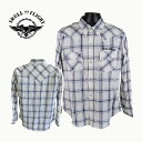 SKULL FLIGHT スカルフライト リネンウエスタンチェックシャツ 麻 スタッズ ホワイト 涼感(4)