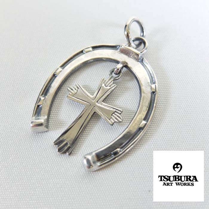TSUBURA ART WORKS グッドラックホースシュークロス リバーシブル シルバーペンダントトップ SILVER 925