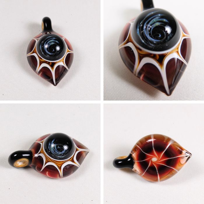 黒革 楽天市場店のTOMOMATSU GLASS WORKS/ガラスペンダントトップ スペーススプーン(L)宇宙 幻想的 ハンドメイド 日本製｜アングル2