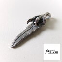 SILVER SLASH デイノ二クスクロウフェザーペンダント ペンダントトップ 羽根 恐竜 かぎ爪 シルバーシーンオブディシアン 黒曜石 古代 SV925 シ...