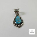 インディアンジュエリー ナバホ族 Larose Ganadonegro作 STERLING ターコイズ シルバーペンダントトップ 925