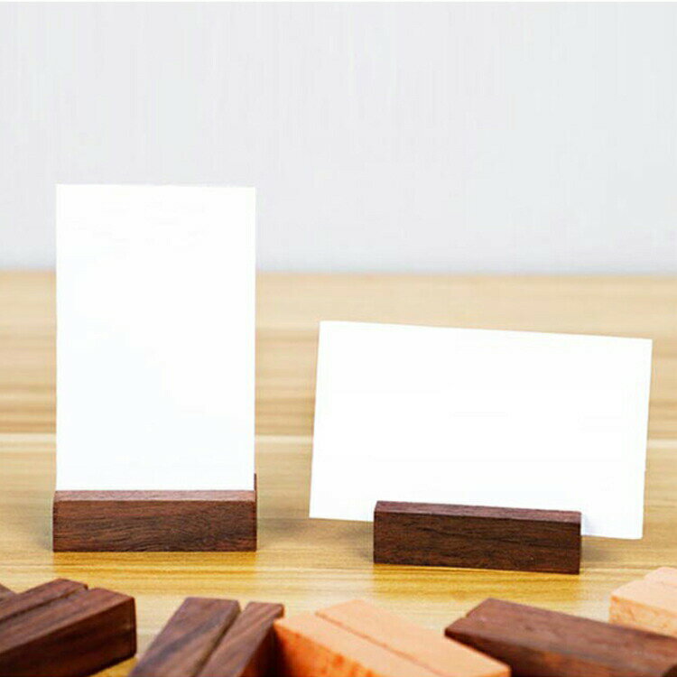【楽天スーパーSALE】カード立て 立て カードスタンド 値札 名刺 結婚式 プライス立て ポストカード 2個入り 木製 メモクリップ メモ カードホルダー メ...
