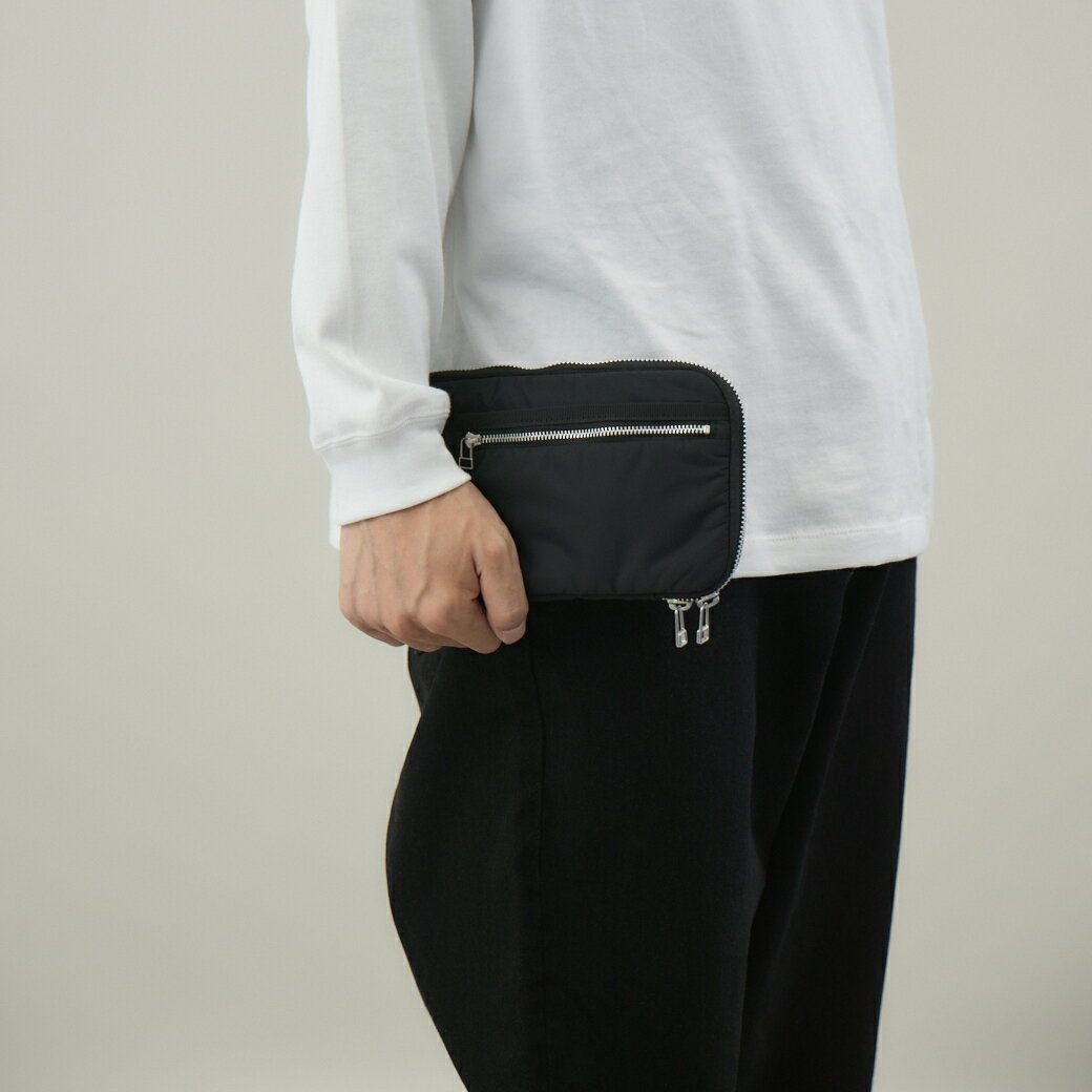 高密度織ナイロン トラベルオーガナイザー 黒 豊岡産 日本製 ブラック キーケース 軽い 軽量 メンズ レ..