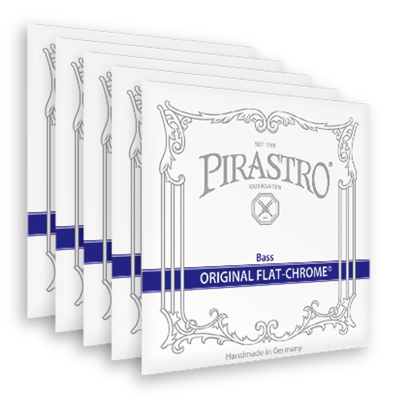 Pirastro Original Flat-Chrome/オリジナル フラットクロム【5弦セット/オーケストラチューニング】【コントラバス弦】【日本総本店コントラバスフロア在庫品】