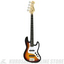 -LJB-MINI 3 Tone Sunburst- ミニサイズのエレキベース。 ボディも小さく、スケールも短いので、お子様向けに、また気軽なトラベルギターとしてもお勧めです。 全長 : 1080 mm スケール: 760 mm ナット幅 : 38 mm -SPECIFICATIONS- Body:Basswood Neck:Maple, Bolt-on Fingerboard:Tech Wood Frets:21F Scale:760 mm Pickups:OJ-1 Single Coil x 2 Controls:2 Volume, 1 Tone Bridge:VFB-1C Hardware:Chrome Finish:CA(Candy Apple Red), 3TS(3 Tone Sunburst), B/BK(Black, Black PG), BBS(Blue Black Sunburst), KWPK(Kawaii Pink)