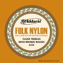 D'Addario EJ33 Folk Nylon, Ball End, 80/20 Bronze/Clear Nylon Trebles《クラシックギター弦》 【ネコポス】(ご予約受付中)【ONLINE STORE】