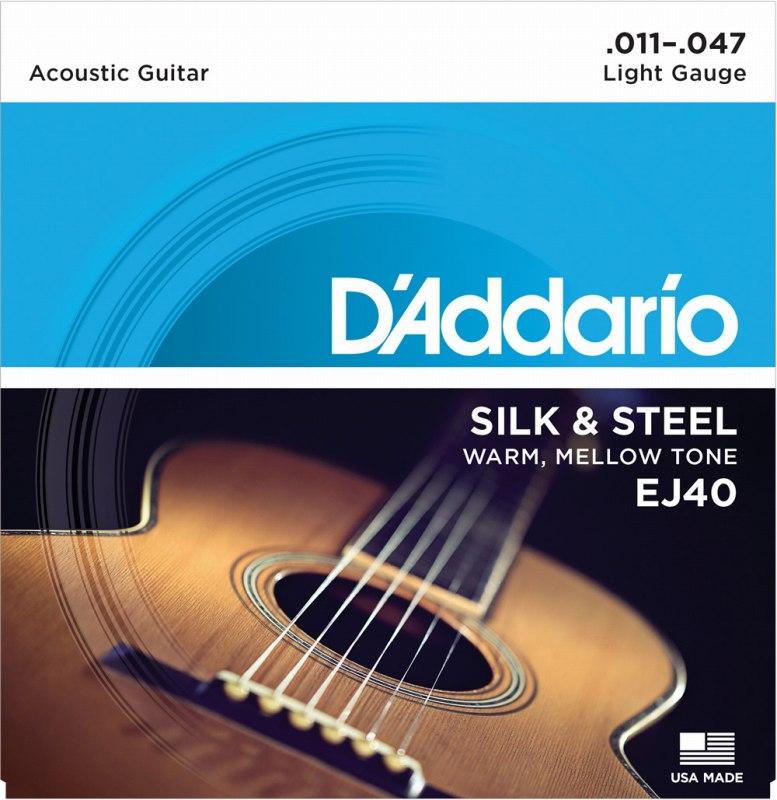 D'Addario SILK & STEEL EJ40 Silverplated Wound ダダリオ (アコースティックギター弦) (ネコポス)