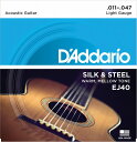 D 039 Addario SILK STEEL EJ40 Silverplated Wound ダダリオ (アコースティックギター弦) (ネコポス)