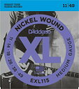 D'Addario EXL115 Nickel Wound, Medium/Blues-Jazz Rock, 11-49 《エレキギター弦》 ダダリオ 【ネコポス】