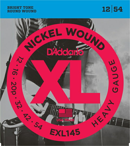 D'Addario EXL145 Nickel Wound, Heavy, Plain 3rd, 12-54 《エレキギター弦》 ダダリオ 【ネコポス】