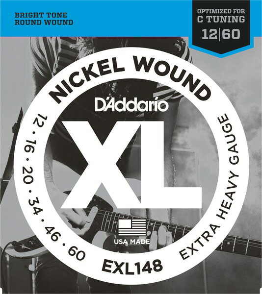 D'Addario EXL148 Nickel Wound, Extra-Heavy, 12-60 《エレキギター弦》 ダダリオ 