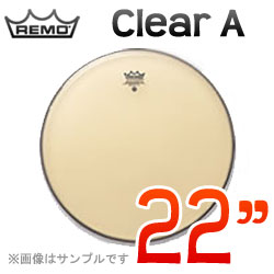 REMO Clear A(アンバサダー) 22"(56cm) 〔C-22B〕(ドラムヘッド)レモヘッド【ONLINE STORE】