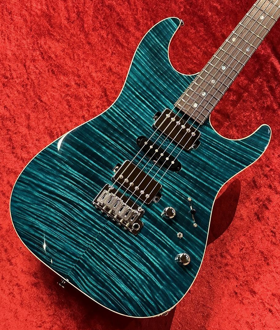 T's Guitars DST-22 "5A Exotic Maple Top / Honduras Mahogany Body" -Teal Green-