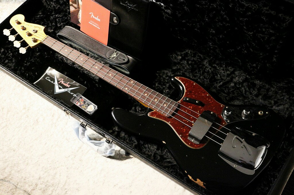 Fender Custom Shop 1962 Jazz Bass Relic -Aged Black-【スタックノブ】【池袋店】