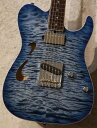 T's Guitars DTL-Hollow 22 Trans Blue Denim Burst【2.74kg】【極杢5AExotic Flame Maple ...