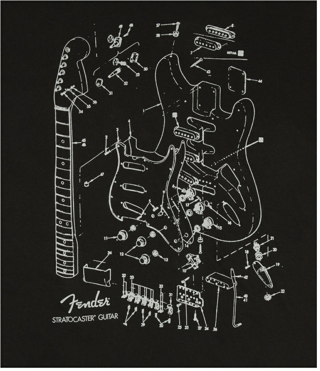 【新品】Fender Stratocaster Patent Drawing Mens Mサイズ 【Tシャツ】【正規輸入品】【即納可能】【池袋店在庫品】