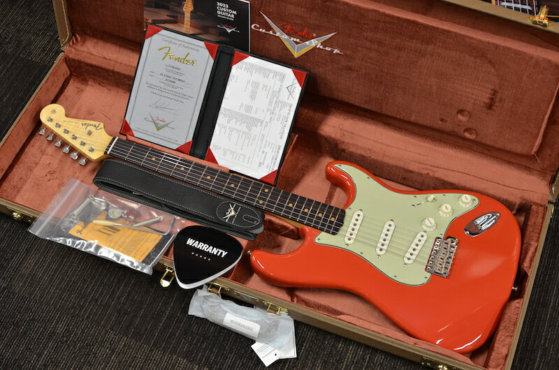 ڿʡFender Custom Shop Master Built 1961 Stratocaster TCP Built by Andy Hicks Aged Fiesta Red over 3-Color Sunburst #R129888 Ź