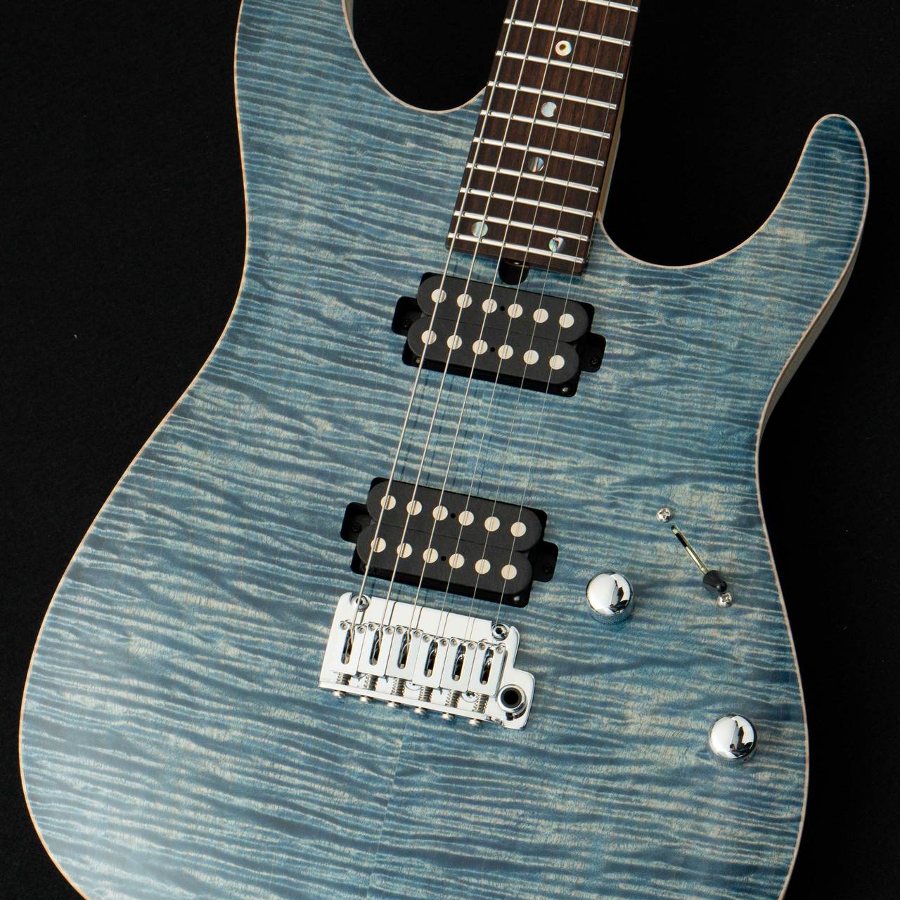 T's Guitars DST-Pro 24 5A Flame Maple -Trans Blue Denim / Steps White Matt Back-【町田店】