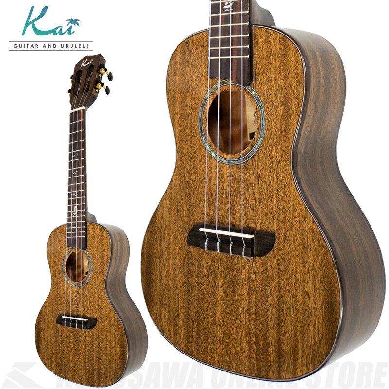 -台湾ブランドKai Ukulele-マホガニー材トップ単板ボディのコンサートサイズモデル。 トップ単板×サイドバック合板のハイブリッド仕様の当モデル。 シンプル設計ながらも、ウッド感を感じられるクラシカルなデザインが魅力。 マホガニー材特有の心地よいサウンドがいつまでも弾いていたくなります。 サイドに開いた第2のサウンドホールが演奏者のモニターにもなり、豊かに響く構造となっております。 厳選された材と美しい外観から織り成すKaiサウンドをお楽しみくださいませ。 ◆Kai Ukulele とは “Small In Form, Big In Sound”をモットーに世界中に展開をする今注目の台湾ブランド”カイ・ウクレレ”。 目を惹く外観美や演奏性はもちろんのこと、徹底したクオリティチェックが行われております。 手にして頂いた全てのプレイヤーが手軽に良いサウンドで響かせられるよう取り組まれています。 新しいウクレレの魅力を再発見してみませんか。 -SPECIFICATIONS- ブランド：Kai Ukulele 品番：KC-100G/BK サイズ：コンサートサイズ ボディトップ：マホガニー単板 サイド・バック：マホガニー合板 ネック：オクメ材(スロテッドヘッド) 指板：エボニー(14Fジョイント/17F) ブリッジ：エボニー ロゼッタ：アバロン貝 突板：マホガニー バインディング：ローズウッド サドル＆ナット：PPS ペグ：オープンギア 搭載弦：オリジナルフロロカーボン 塗装：グロス仕上げ エンドピン装着済(シルバー) 専用ギグバッグ付 全長：約630mm スケール：約380mm ナット幅：約35mm