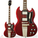 1961年製ギブソンSGマエストロヴァイブローラ・モデルの意匠を継承！ “Inspired by Gibson”コレクションより新たにリリースされたエピフォンSGスタンダード’61マエストロ・ヴァイブローラ。 そのルックスとトーンは、60年代スタイルのマエストロ・ヴァイブローラを搭載した1961年製のオリジナルSGを彷彿させます。 ヴィンテージ・チェリー・フィニッシュが目を引くクラシックなマホガニー・ボディに、CTSエレクトロニクスと絶大なる評価を誇るエピフォンProBuckerハムバッカーを搭載。 ■SPEC Body Material：Mahogany Body Finish：Gloss Fingerboard Material：Laurel Neck Pickup：ProBucker 2 Bridge Pickup：ProBucker 3 Controls：2 Volume, 2 Tone, CTS potentiometers Case：Optional Hard Case SKU: EISS61MVCNH1