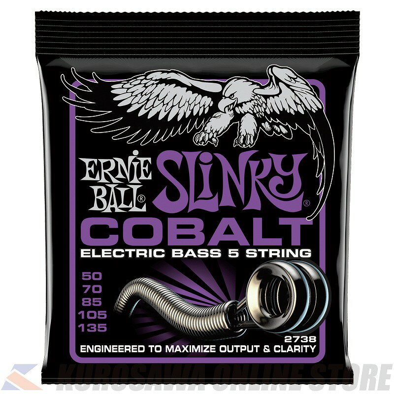 ERNIE BALL Power Slinky Cobalt 5-String Electric Bass Strings 50-135 Gauge [2738] (ͽ)ONLINE STORE