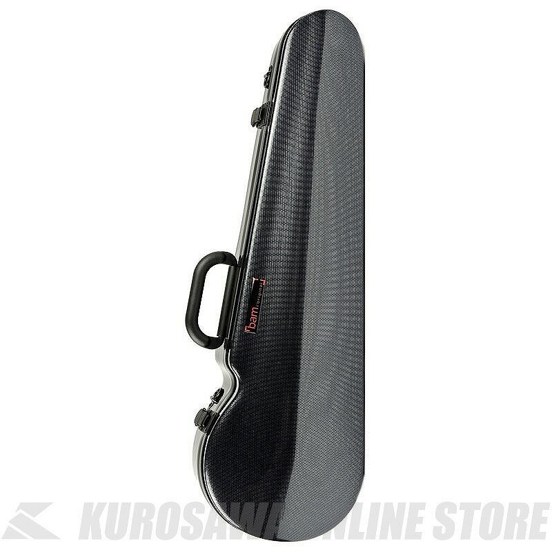 Violin, Black Carbon look 最適な保護と最小限の重さを実現する、バム｢ハイテック｣ヴァイオリンケース。 外装には2種類のABSの間にAIREXを挟み込んだ3層構造を採用。 エアレックスは、軽量かつ衝撃吸収性能も高く、保温・保湿性にも優れた高強度の独立発泡コア材です。飛行機や船舶のボディにも採用されています。 歪みの少ないケースに、軽く滑らかな動きのロックを採用し、開け閉めも簡単です。 バックパックストラップはスクリューロック式のカラビナでしっかりとした取り付けが可能です。 ネオプレーン素材を採用した、柔軟性と滑り止め効果の有るクッションは、肩への負担を軽減します。 より長い寿命と、優れた反発力を求めて作られたポリウレタンフォームのクッションが、楽器をしっかりと支え、保護。2本の弓を収納可能なホルダーとKUNスタイルショルダーレストを収納できるストラップを装備。取り外しが可能なアクセサリーポーチも付属します。 Weight：約1.6kg Dimensions(Inside) Total Length：約62cm Body Length：約38cm Upper bout：約17cm Lower bout：約22cm Dimensions(Outside) 約79 x 約25 x 約18cm