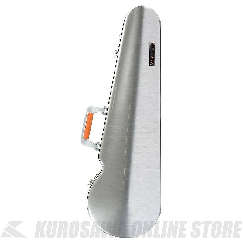 Violin, Brushed Aluminium パリ近郊の｢ラ・デファンス｣をモチーフにデザインされた、ブラッシュドアルミニウムカラー 最適な保護と最小限の重さを実現する、バム｢ハイテック｣ヴァイオリンケース。 外装には2種類のABSの間にAIREXを挟み込んだ3層構造を採用。 エアレックスは、軽量かつ衝撃吸収性能も高く、保温・保湿性にも優れた高強度の独立発泡コア材です。飛行機や船舶のボディにも採用されています。 歪みの少ないケースに、軽く滑らかな動きのロックを採用し、開け閉めも簡単です。 バックパックストラップはスクリューロック式のカラビナでしっかりとした取り付けが可能です。 ネオプレーン素材を採用した、柔軟性と滑り止め効果の有るクッションは、肩への負担を軽減します。 より長い寿命と、優れた反発力を求めて作られたポリウレタンフォームのクッションが、楽器をしっかりと支え、保護。2本の弓を収納可能なホルダーとKUNスタイルショルダーレストを収納できるストラップを装備。取り外しが可能なアクセサリーポーチも付属します。 Weight：約1.6kg Dimensions(Inside) Total Length：約62cm Body Length：約38cm Upper bout：約17cm Lower bout：約22cm Dimensions(Outside) 約79 x 約25 x 約18cm