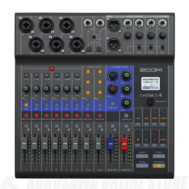 ZOOM LiveTrak L-8 8-Track Live Mixer/Recorder 【送料無料】【ONLINE STORE】