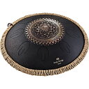 MEINL Sonic Energy OSTD1BKE Octave Steel Tongue Drum, D Kurd, Black, Engraved floral design 