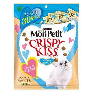 モンプチ クリスピーキッス 贅沢おさかな味 90g（3g×30袋） 【モンプチ(Monpetit)・Kiss/キャットフード/ドライフード/猫のおやつ/ネスレ/ペットフード】【猫用品/猫（ねこ・ネコ）/ペット・ペットグッズ/ペット用品】