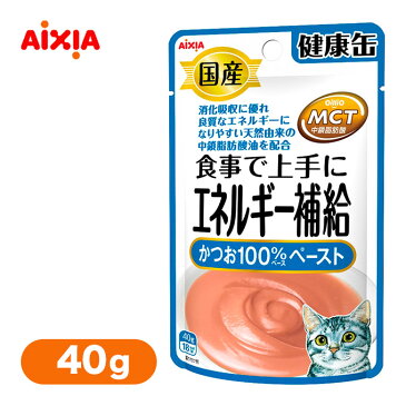 8/20限定【最大P10倍＆1000円OFFクーポン】国産 健康缶 パウチ エネルギー補給 かつおペースト 40g ■ キャットフード 猫 ウェット ペースト アイシア