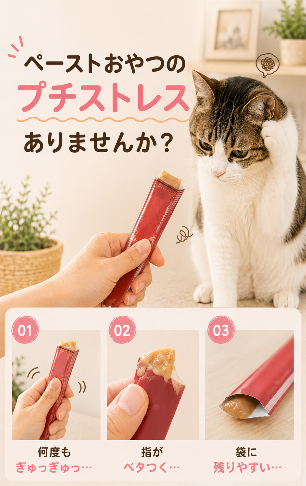 【ポイント全品2倍！10/1限定】 ペロっとスプーン スプーン 猫 猫用おやつ ペーストおやつ 絞り出しスプーン 液状おやつ スティック 給餌スプーン スクイーズ式 手が汚れにくい おやつ補助 猫用品 ペット用品 kurosu-10094055 ペッツビレッジクロス サンプル画像3