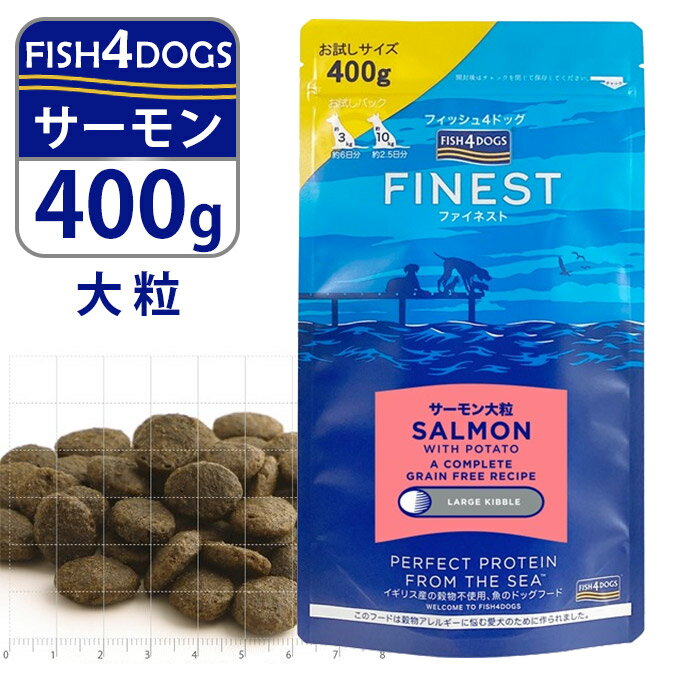 フィッシュ4ドッグ FISH4DOGS ドッグフード コンプリートフード サーモン 大粒 400g 1