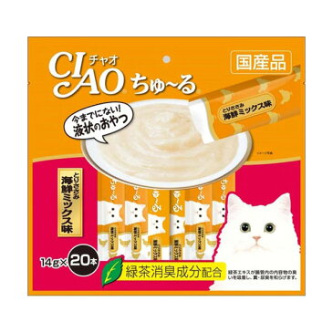 いなば チャオ ちゅーる（ちゅ〜る） とりささみ 海鮮ミックス味 14g×20本 【キャットフード/猫用おやつ/猫のおやつ・猫のオヤツ・ねこのおやつ/子猫用】【いなば チャオ（CIAO）】【猫用品/猫（ねこ・ネコ）/ペット用品】【あす楽対応】