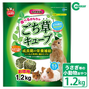 小動物のおやつ マルカン たべるおもちゃ ごち草キューブ お徳用1.2kg ■ うさぎ ハムスター モルモット ミニマルフードおやつの森