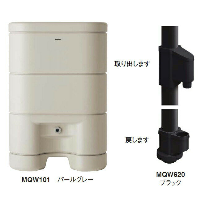 レインセラー150・レインセラー200・雨ためま専科用 たてとい接続キット 色：ブラック[MQW620]パナソニック製の雨水タンクに