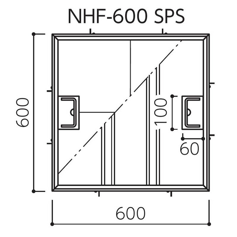 ナカ工業 床点検口 Pタイル用 NHF-450SPS NHF-600SPS 高荷重対応 簡易防臭 外枠 アルミニウム押出形材(アルマイト+クリアー仕上) 目地 ステンレス 【着後レビューで選べる特典】 3