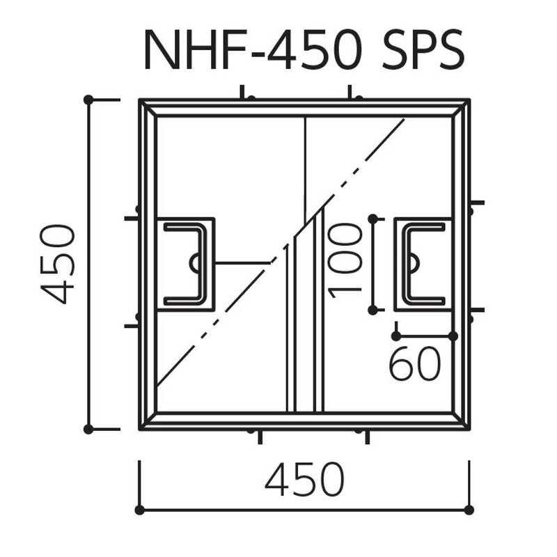 ナカ工業 床点検口 Pタイル用 NHF-450SPS NHF-600SPS 高荷重対応 簡易防臭 外枠 アルミニウム押出形材(アルマイト+クリアー仕上) 目地 ステンレス 【着後レビューで選べる特典】 2