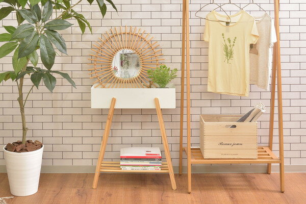 2色展開 プランタースタンド PW-51 GR WH ナチュラルな木と優しい色合いをミックスした、植物をおしゃ..