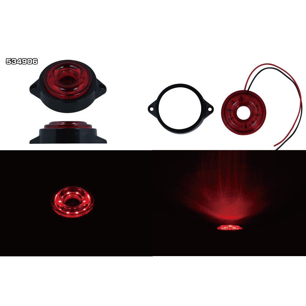 樂天商城 - ジェットイノウエ 534906 LEDサイドマーカー丸型 24V車用 レッド