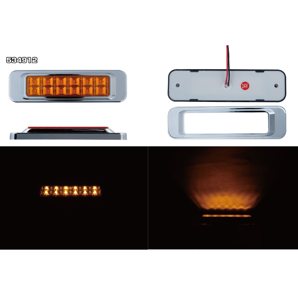 樂天商城 - ジェットイノウエ 534912 LEDサイドマーカー角型 24V車用 アンバー