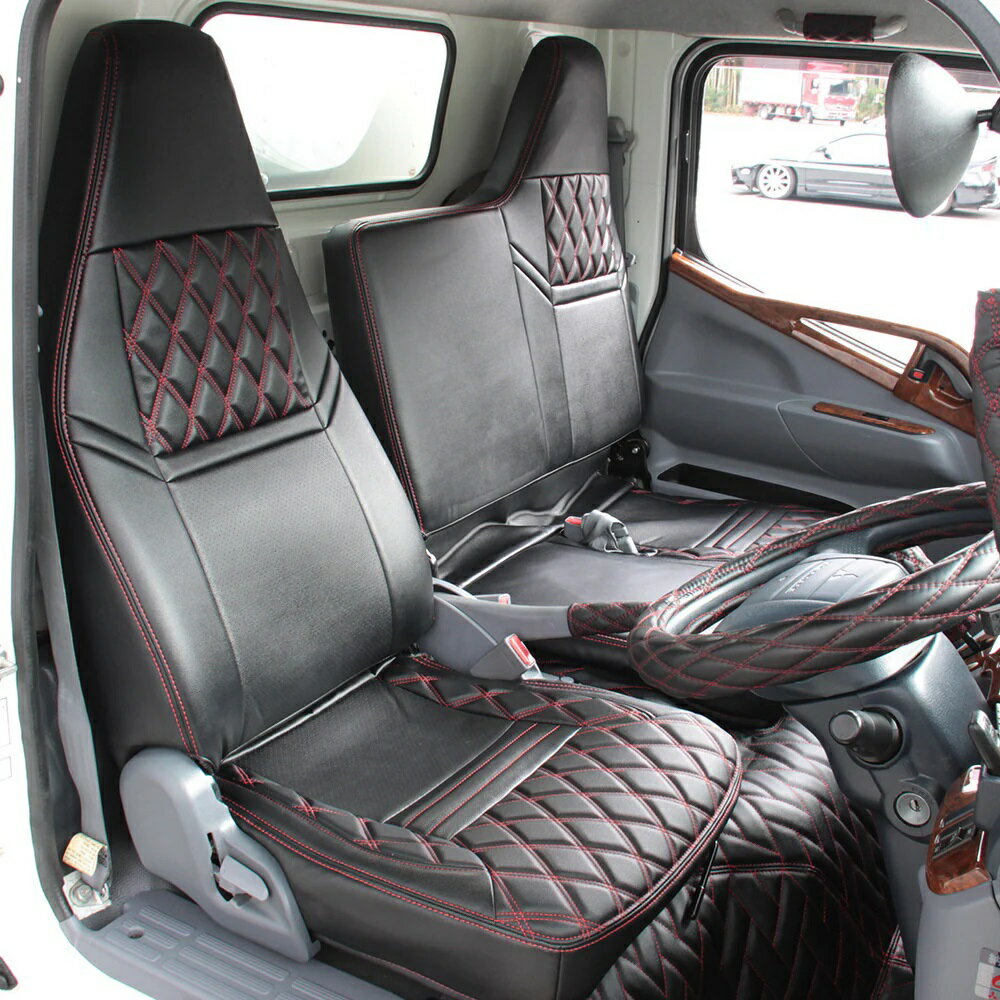 595336ジェットイノウエ COMBI車種別シートカバー　Bキャンター　S　黒／赤糸