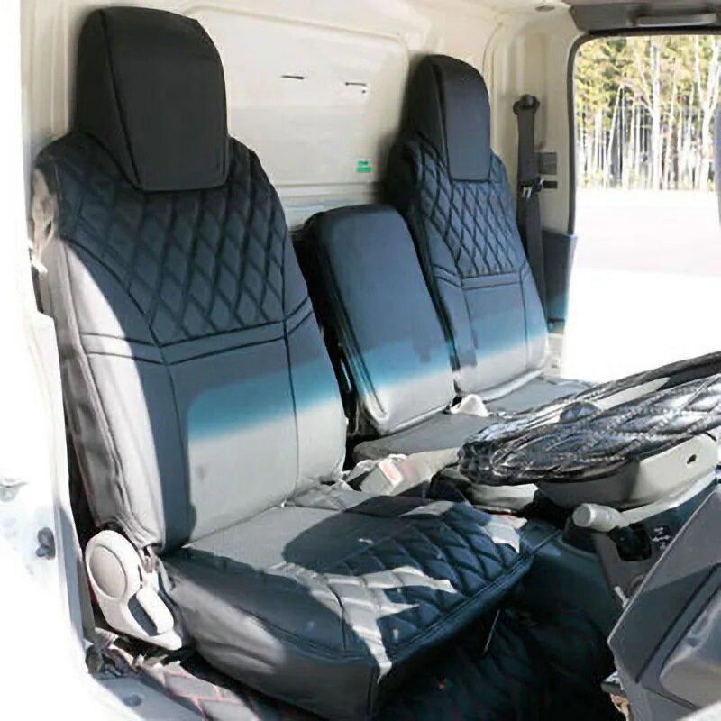 595351ジェットイノウエ COMBI車種別シートカバー　07エルフ　S　黒／黒糸